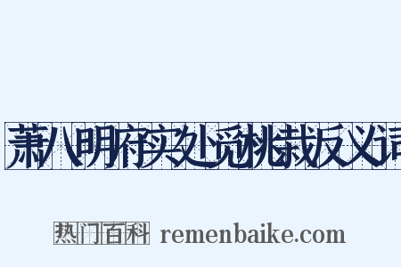 萧八明府实处觅桃栽反义词是什么意思的图片